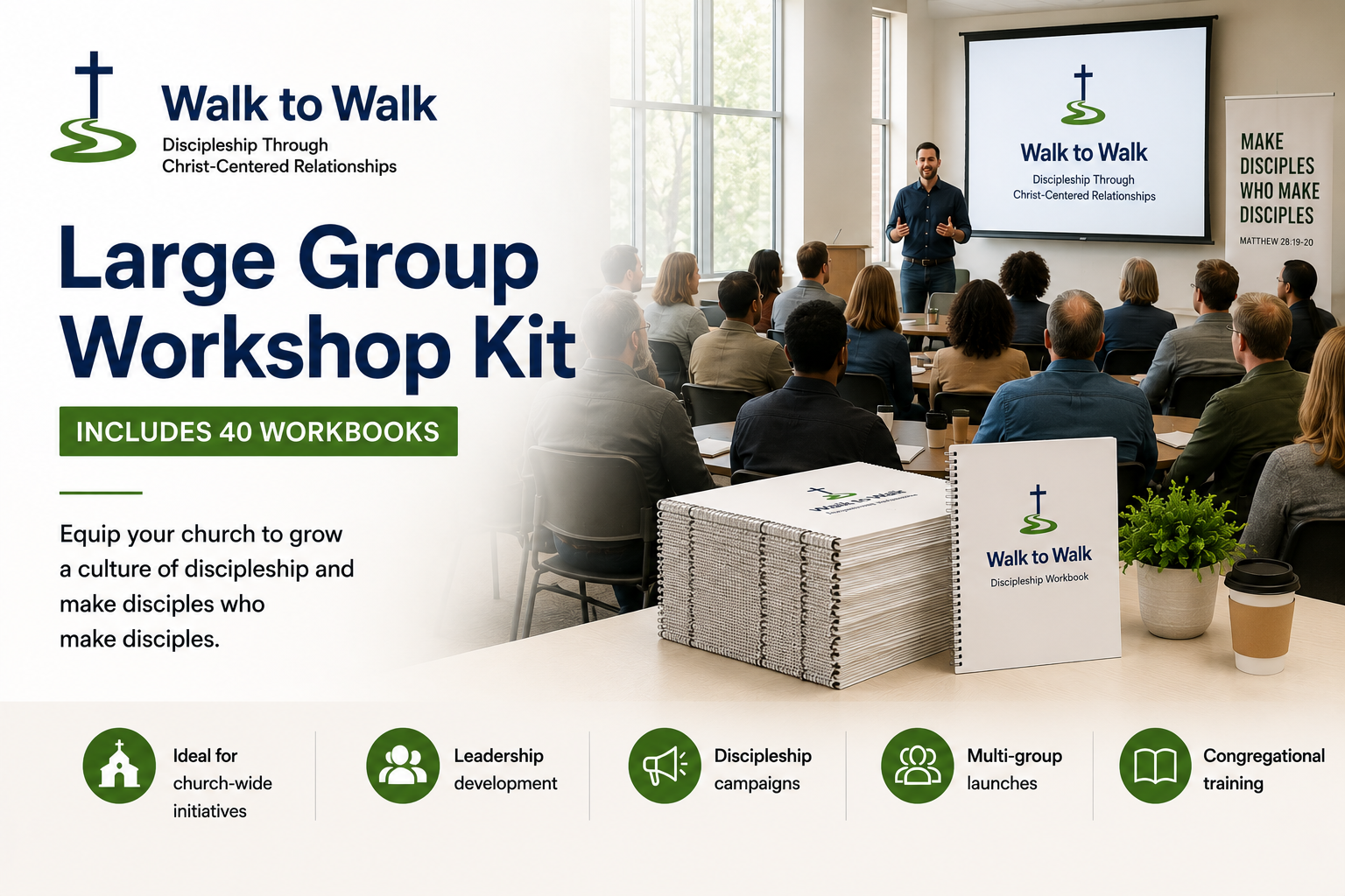 Walk to Walk Church Workshop Kit  (Includes 40 Workbooks)