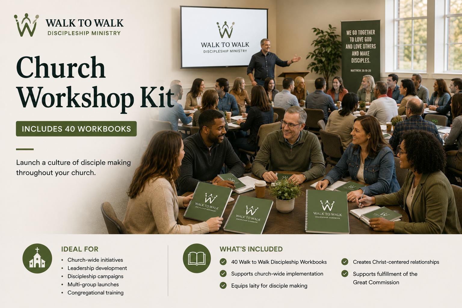 Walk to Walk Church Workshop Kit  (Includes 40 Workbooks)